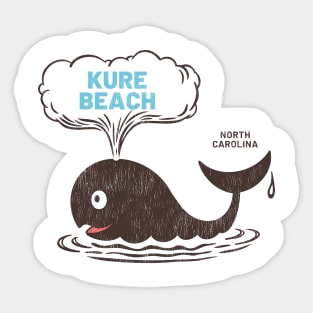 Kure Beach, NC Summertime Vacationing Whale Spout Sticker